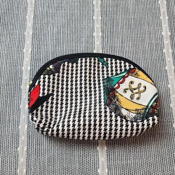 CHRISTIAN DIOR Vintage 90s Houndstooth And Ribbon Print Cosmetic Bags - Picture 11 of 16